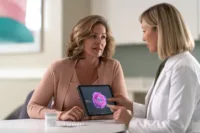 Home 6 Vepdegestrant for esr1-mutated breast cancer explained by an oncologist during a patient consultation