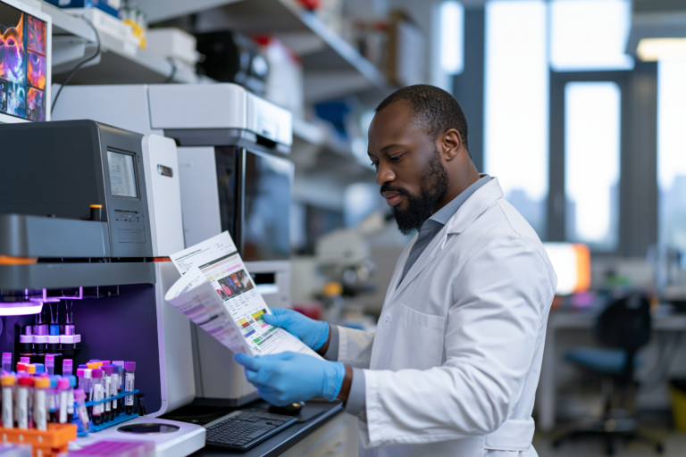 Research scientist studying natural killer cells involved in chronic viral infections