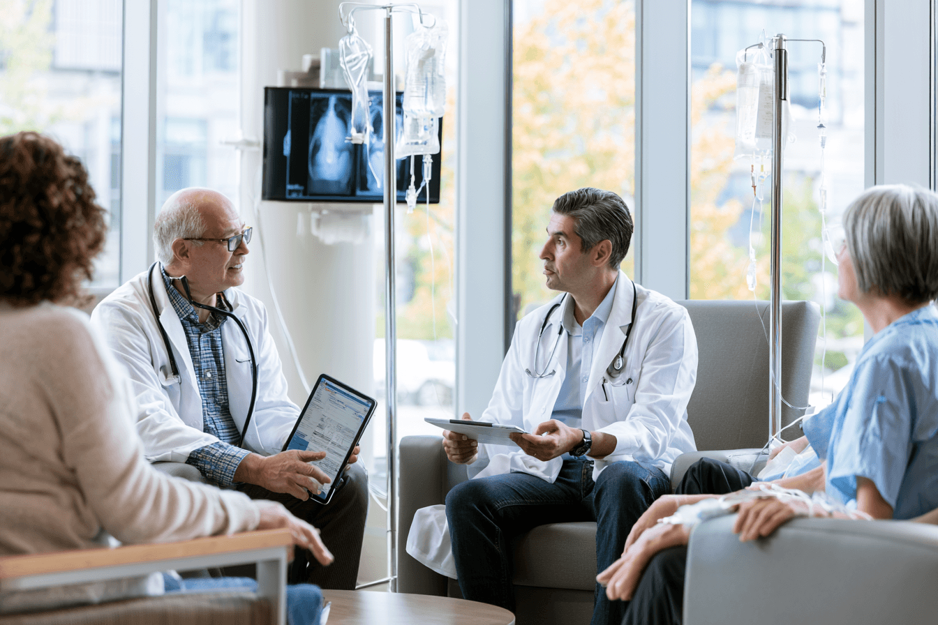Oncology team discusses the potential benefits and treatment burden of concurrent chemoradiation for atc.