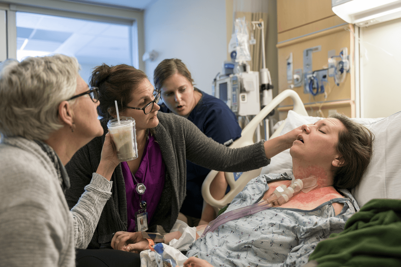 Supportive care for swallowing, hydration and nutrition during combined radiation and chemotherapy for atc.