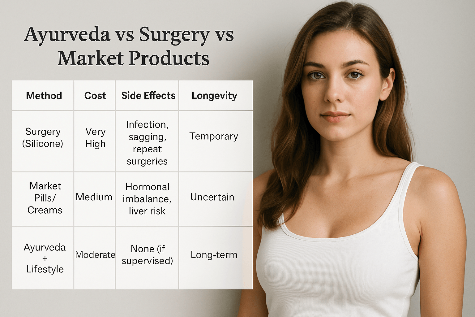 Breast And Hip Enlargement Naturally With Ayurveda 6 Ayurveda vs. Surgery vs. Market products