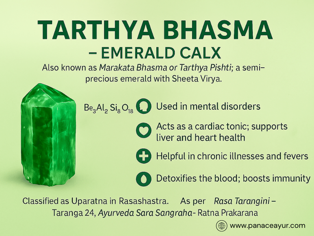 Tarthya Bhasma (Panna) – Premium Ayurvedic Remedy For Cognitive Support, Immune Balance, And Post-Viral Recovery 1 Ayurvedic origin and classical references tarthya bhasma