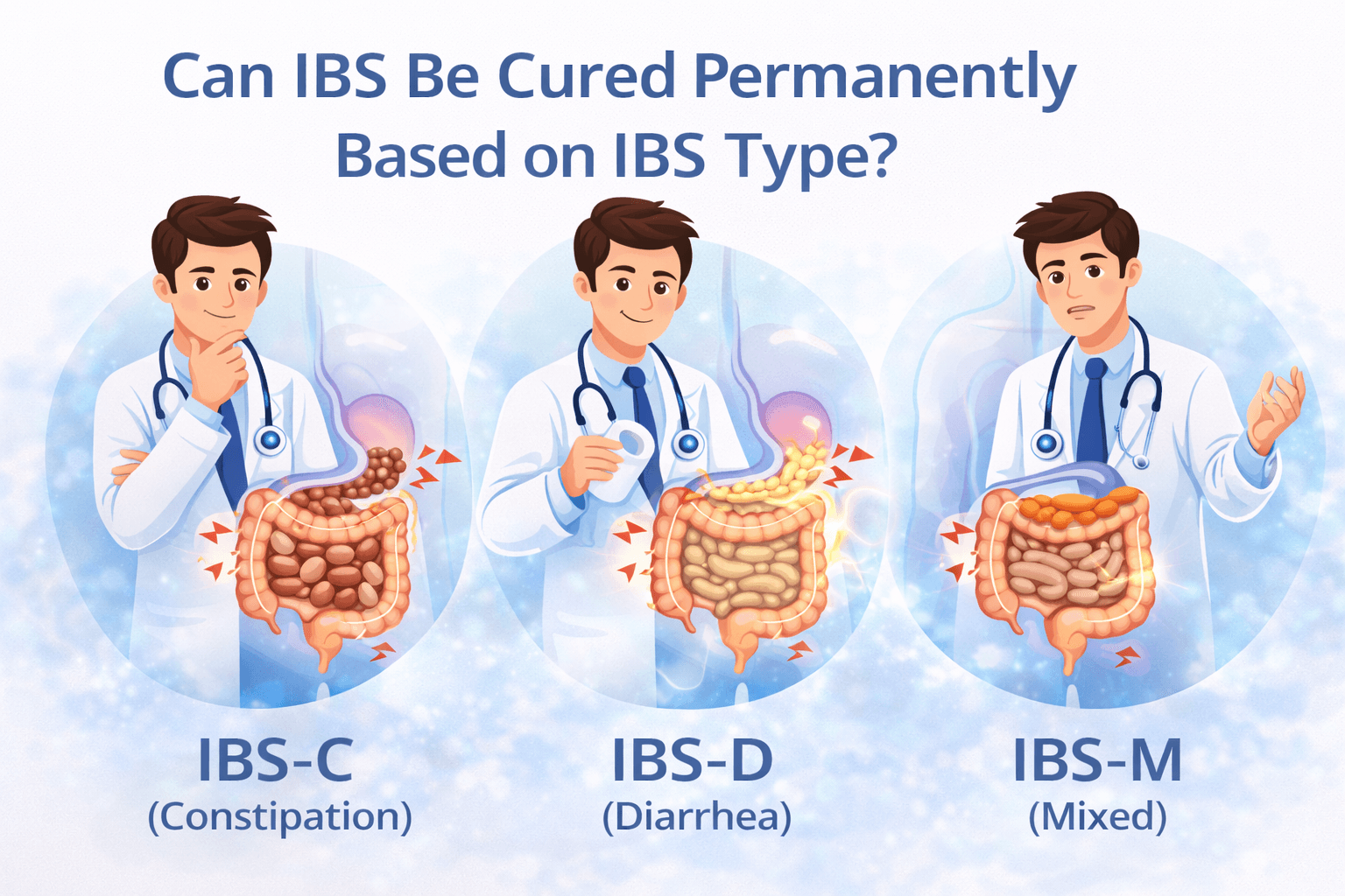 Can ibs be cured permanently based on ibs type showing different ibs patterns such as constipation diarrhoea and mixed bowel symptoms