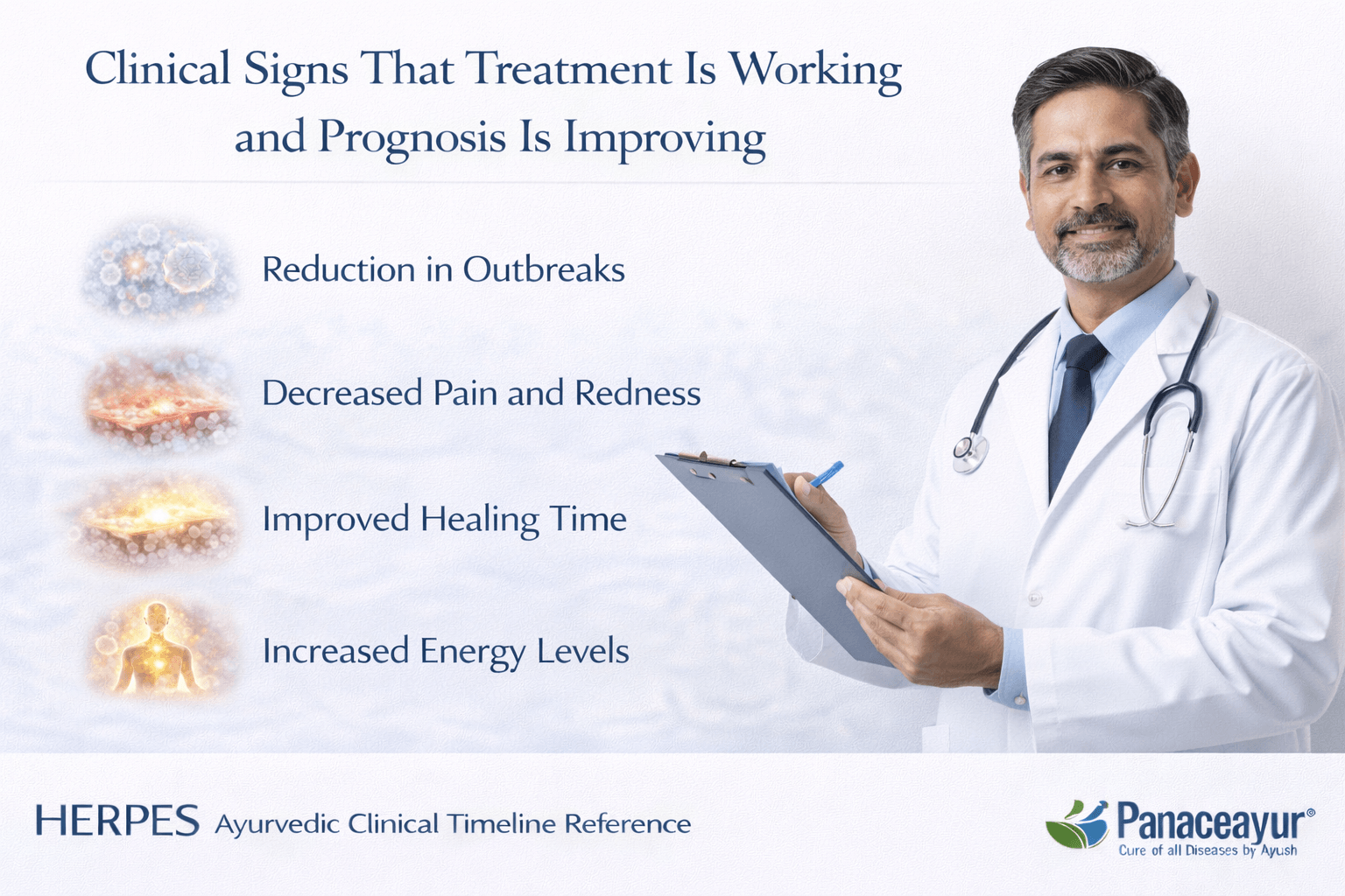Clinical signs that treatment is working and prognosis is improving