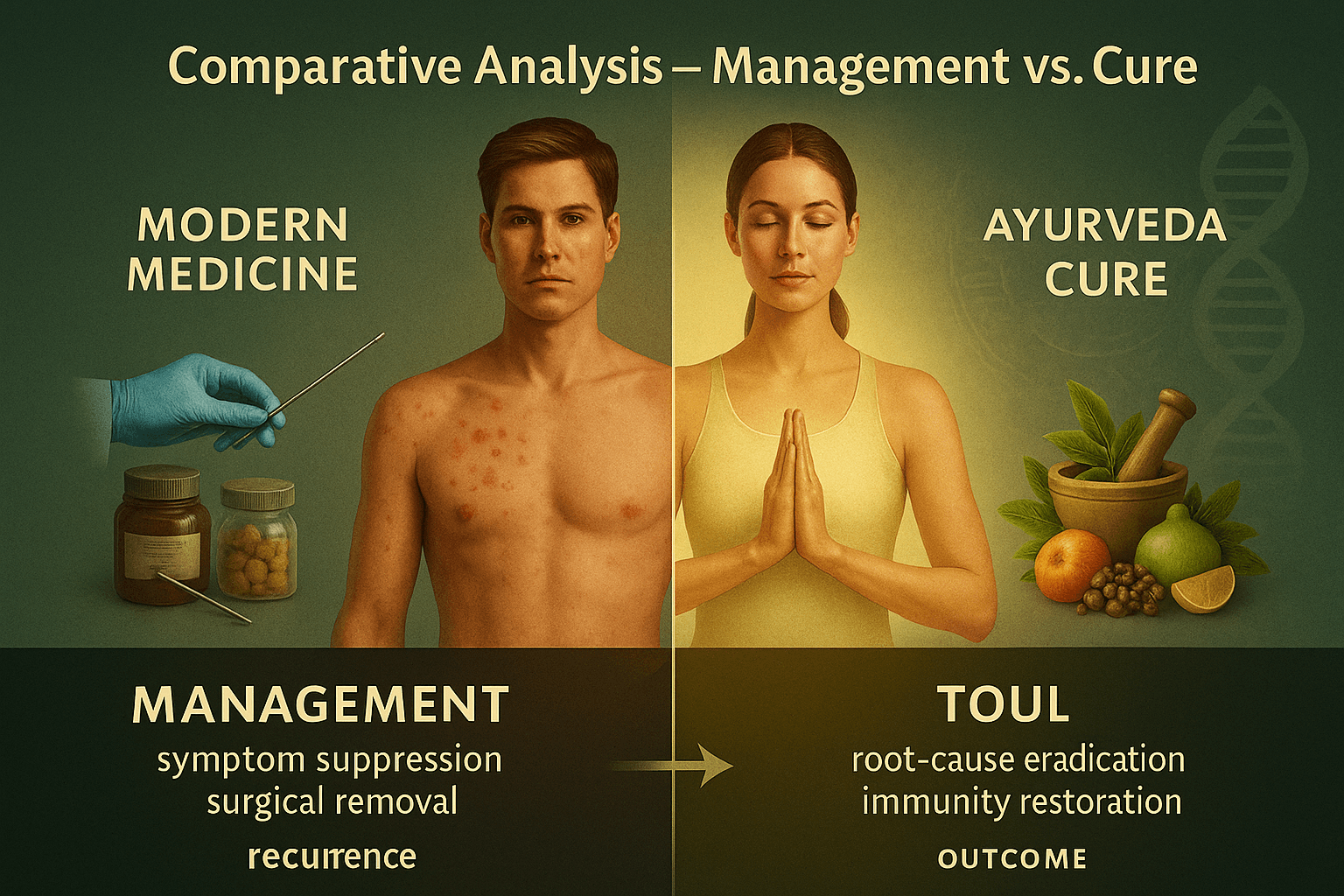 Comparative analysis – management vs. Cure
