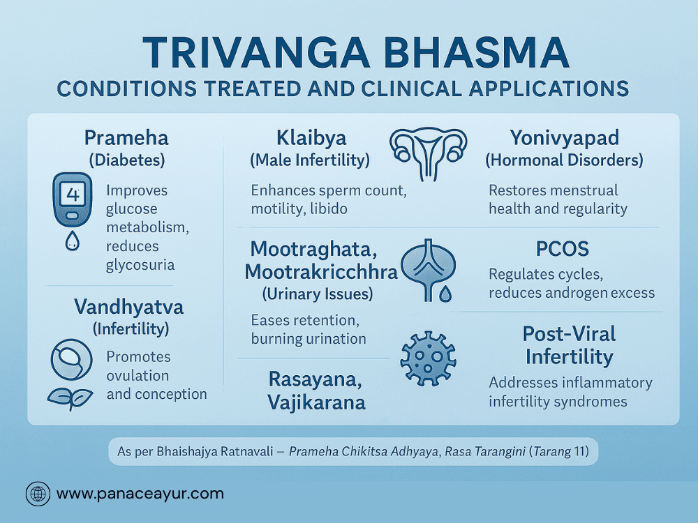 Trivanga Bhasma For Diabetes, Pcos, And Infertility- Ayurvedic Mineral Remedy Explained 3 Conditions treated and clinical applications