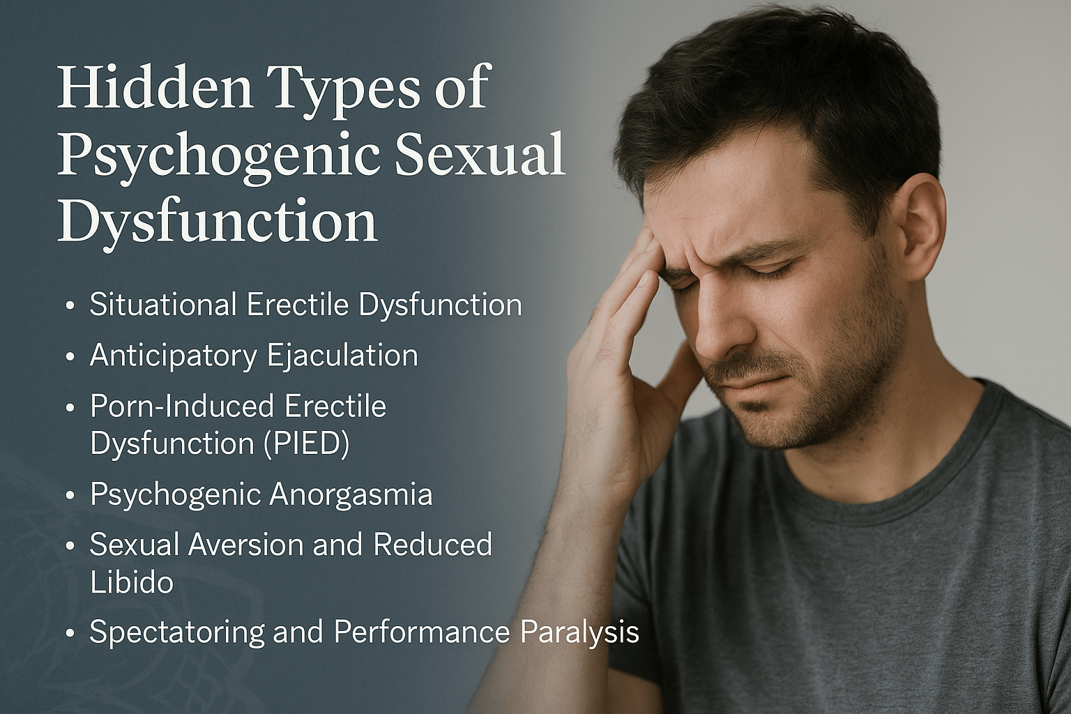 Psychogenic Sexual Issues In Men 1 Hidden types of psychogenic sexual dysfunction