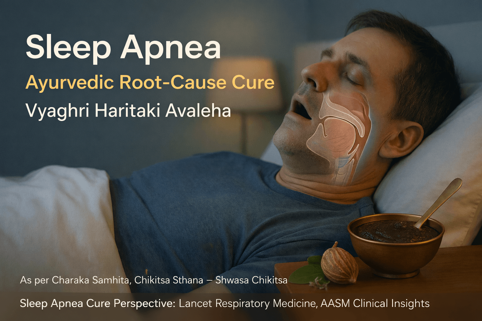 Ayurvedic herbal paste Vyaghri Haritaki Avaleha showing dosage and benefits for curing sleep apnea