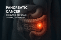 Pancreatic cancer tumor in pancreas and Ayurvedic treatment concept