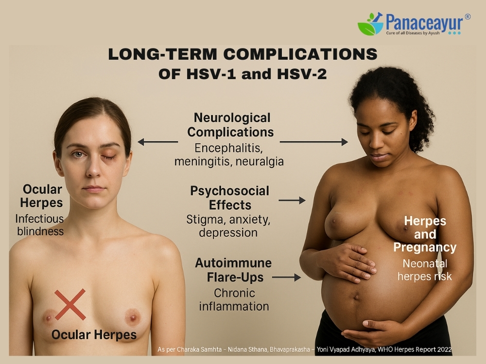 Long term complications of hsv 1 and hsv 2