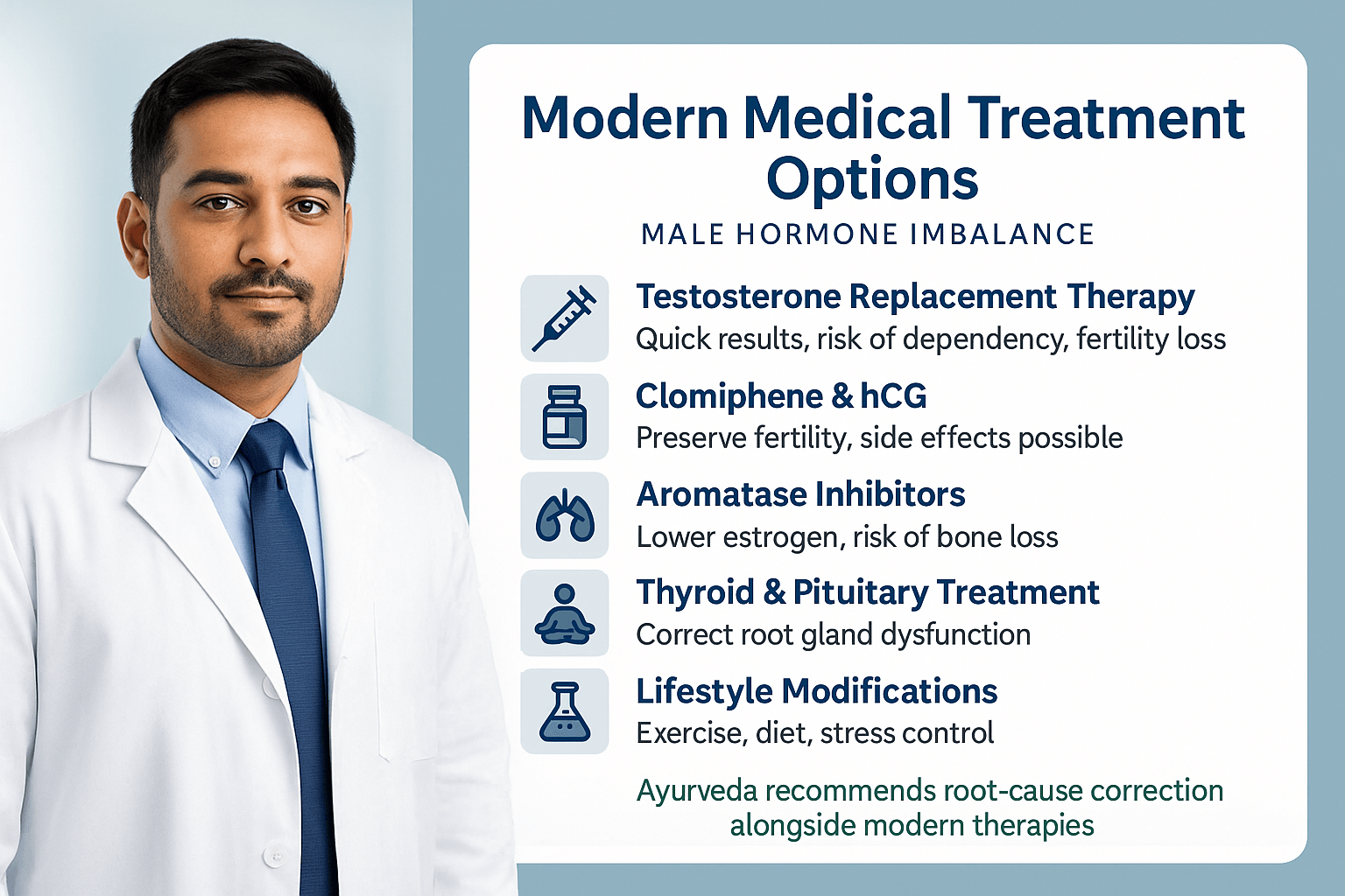 Male Hormone Imbalance-Causes, Diagnosis &Amp; Ayurvedic Cure 3 Modern medical treatment