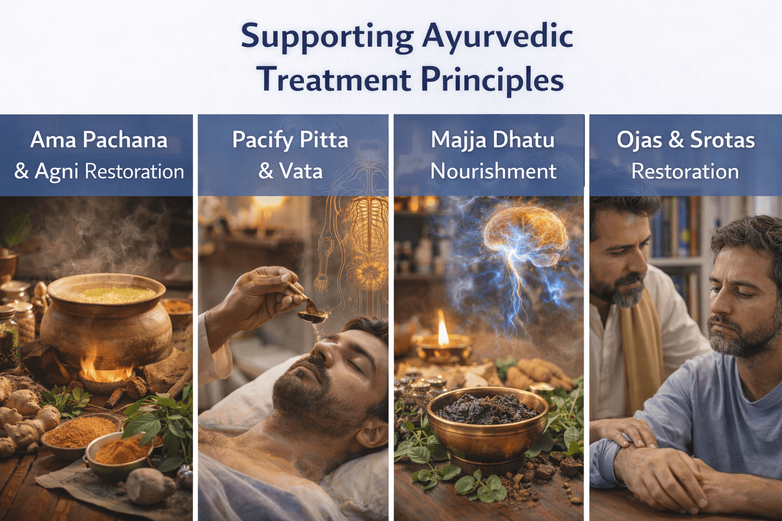 Supporting ayurvedic treatment principles
