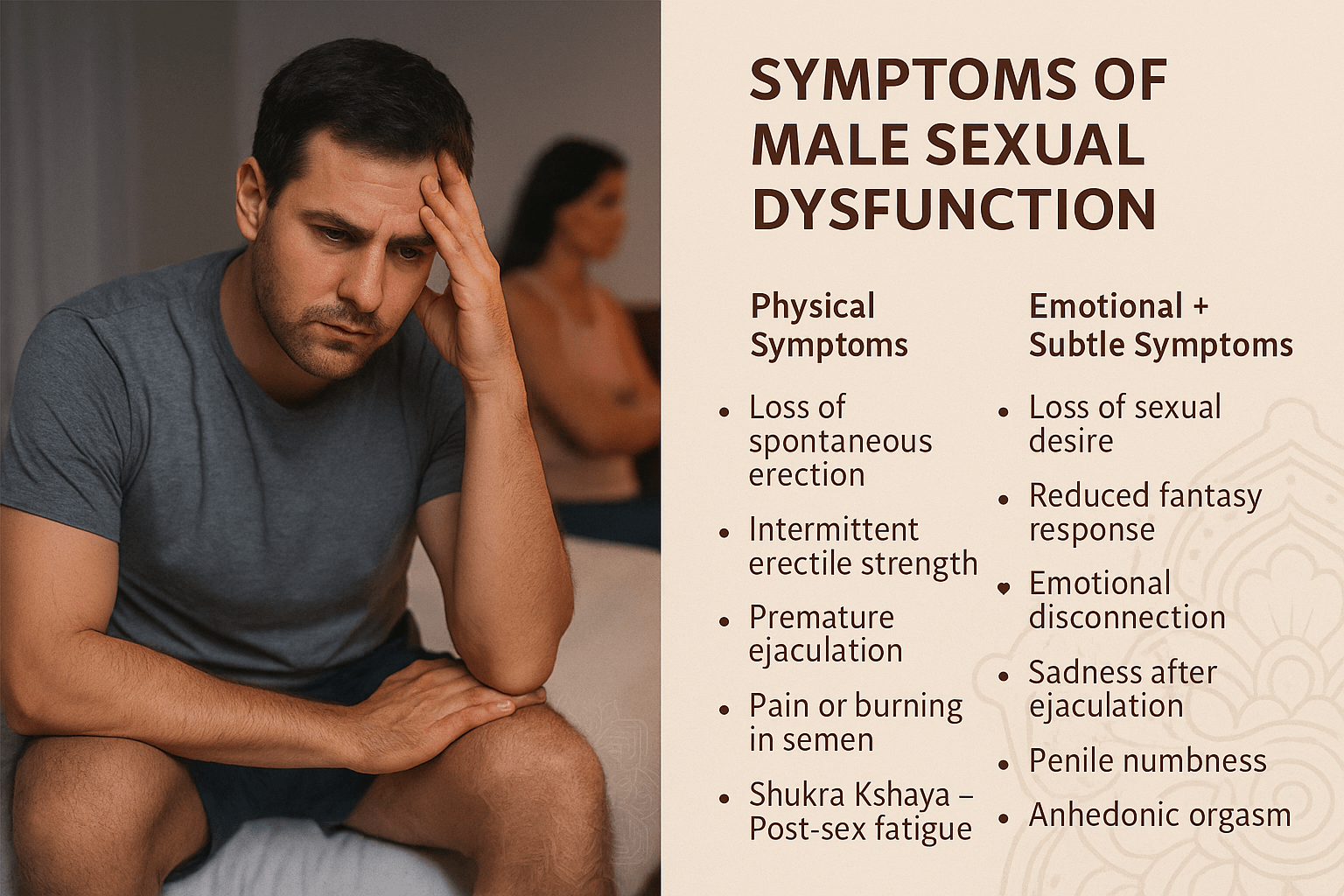 Male Sexual Dysfunction: Modern Diagnosis &Amp; Holistic Cure 3 Symptoms male sexual