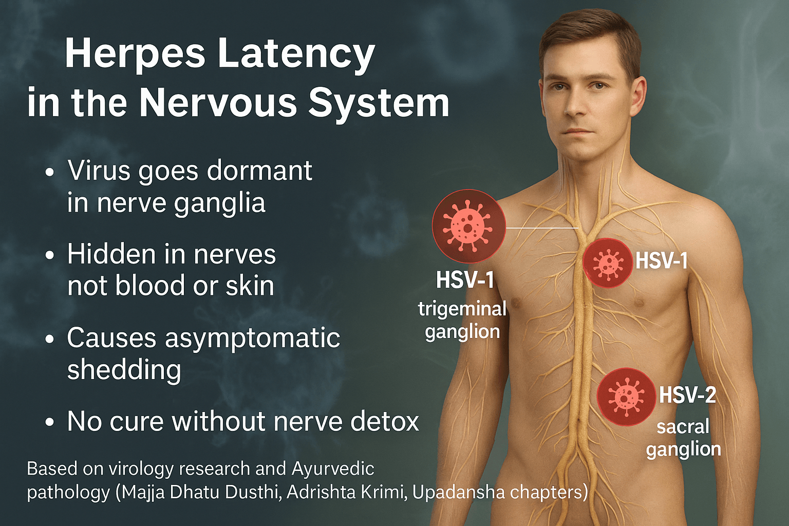 The truth about latency — herpes hides in nerves not blood or skin 1