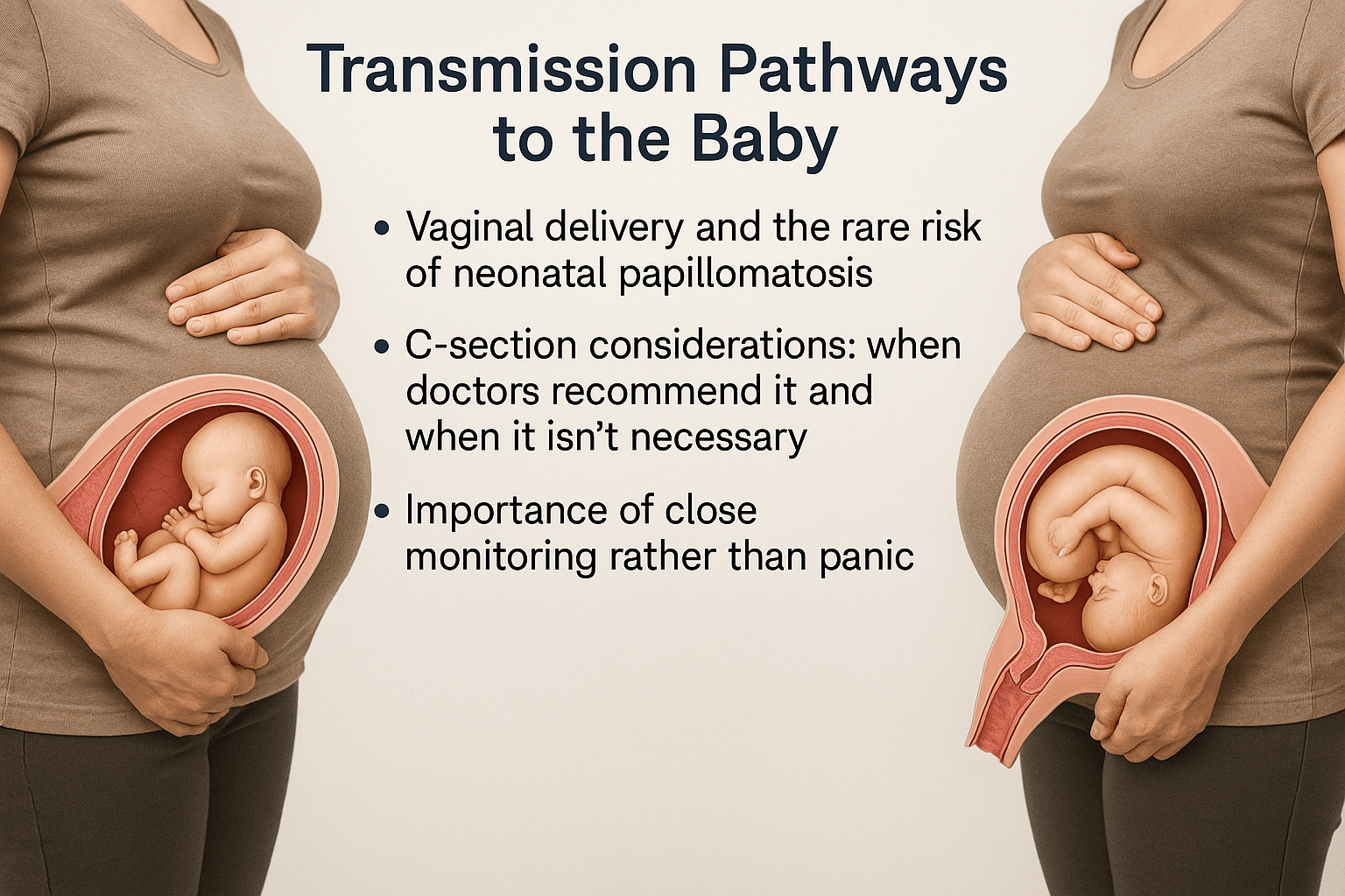 Transmission pathways to the baby