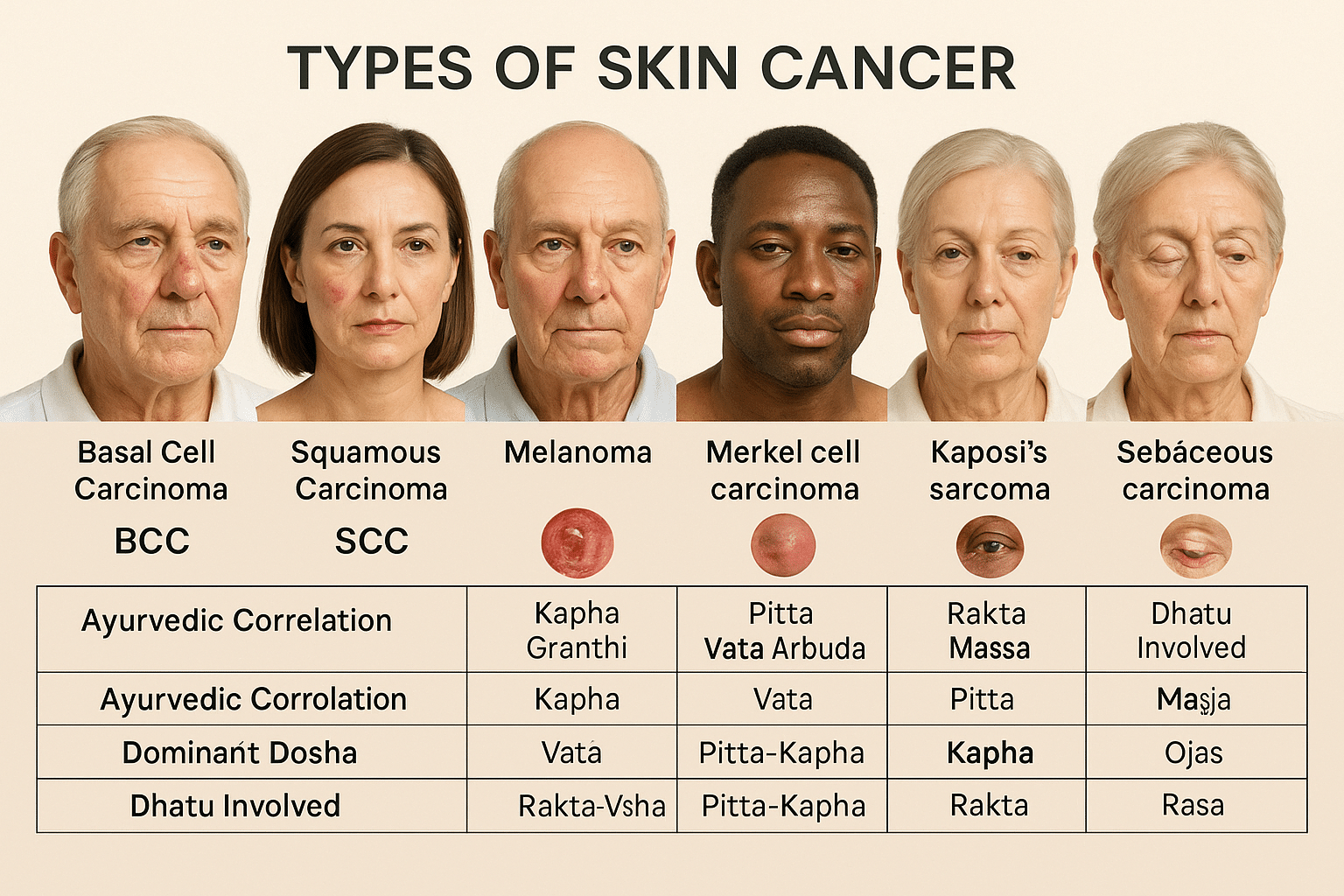 Skin Cancer: Integrative Diagnosis And Ayurvedic Cure 4 Types of cancer