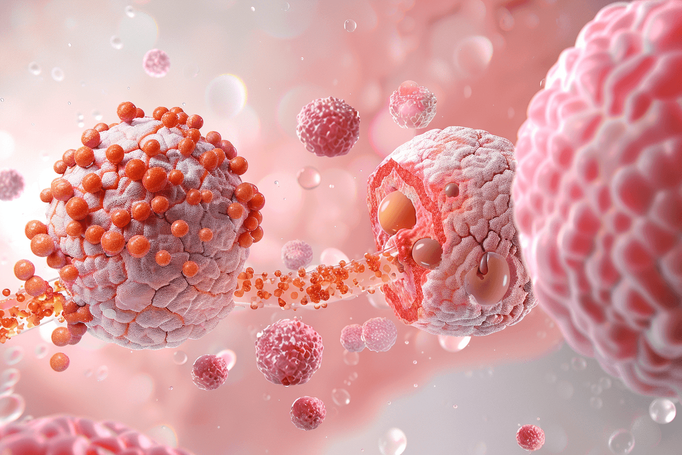 Medical illustration comparing normal ovary releasing an egg with polycystic ovary showing multiple immature follicles without ovulation