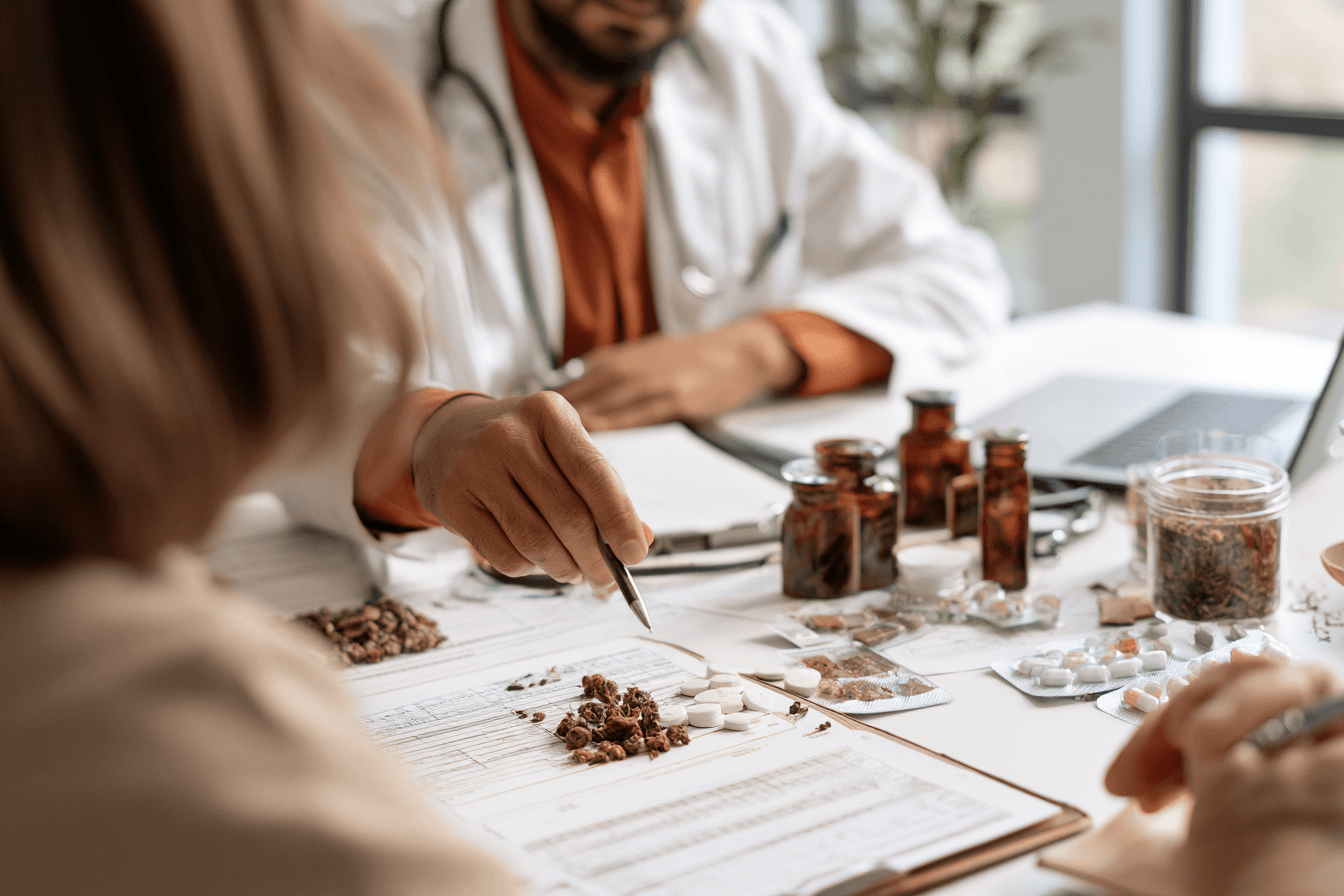 Home 5 Ayurveda pharmacovigilance consultation reviewing herbal and prescription medicines for patient safety