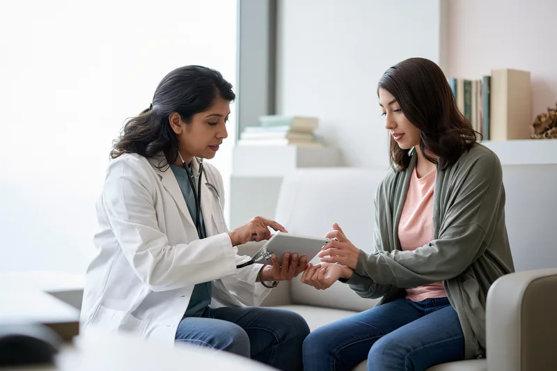 Thalassemia Major Vs Minor Vs Intermedia: Symptoms, Blood Reports, Risks And Treatment Differences 18 Ayurvedic physician reviewing blood reports, iron status and transfusion history in a thalassemia patient.
