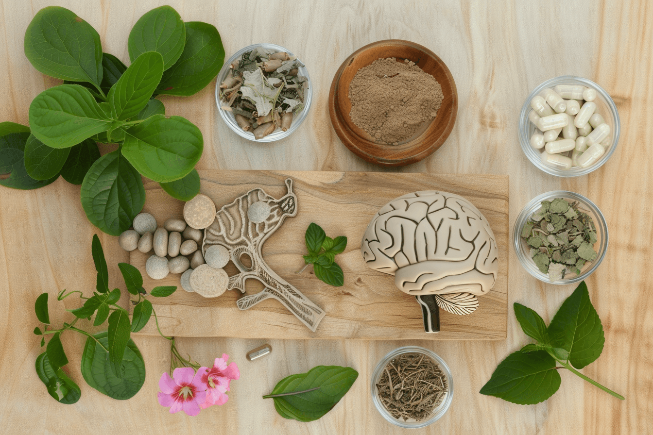 Ayurvedic herbs such as brahmi, ashwagandha and mandukaparni used for cognitive support