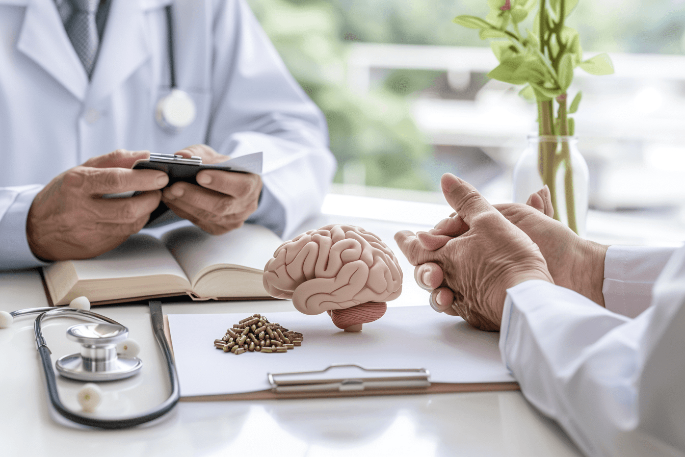 Ayurvedic doctor explaining brain health and herbal therapy for alzheimer’s disease