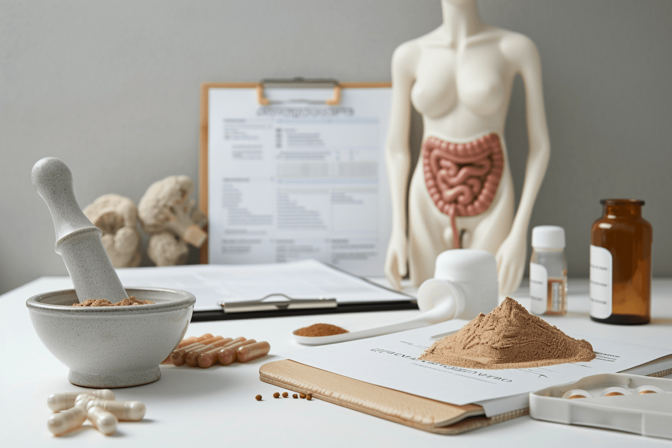 Ayurvedic treatment principles showing structured herbal preparation and clinical approach