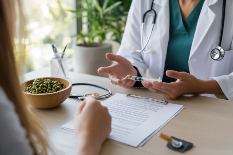 Covid-19 vaccine side effects and long covid recovery consultation with an ayurvedic doctor discussing fatigue, brain fog, immune health, and personalized rasayana therapy.