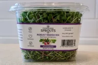 Home 6 Everything sprouts robust radish mix recall product illustration showing a 5 ounce container of fresh radish sprouts
