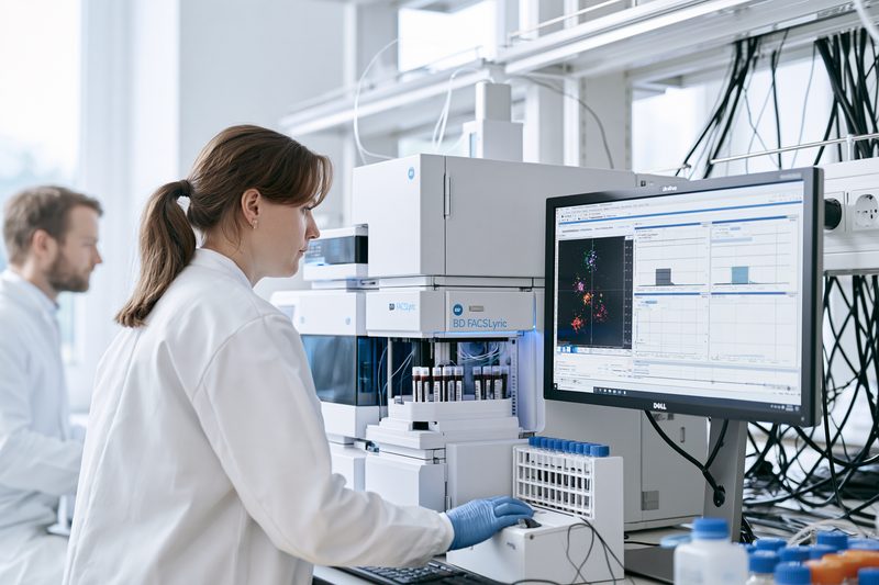 Flow cytometry for leukemia testing