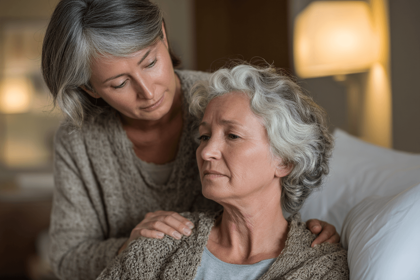 Doctor observing patient decline in glioma recurrence real world pattern