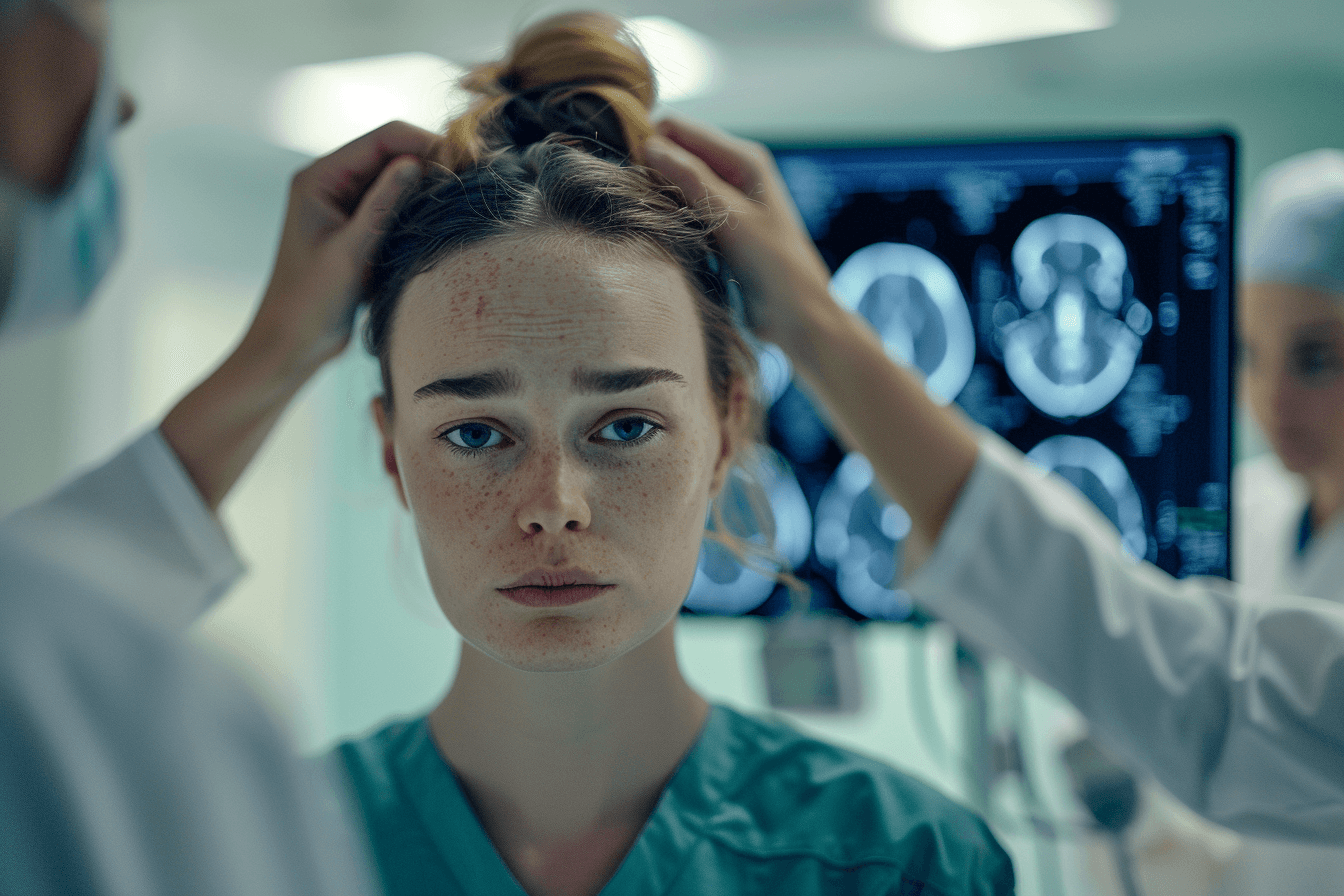 Patient experiencing neurological emergency symptoms receiving urgent medical care in hospital