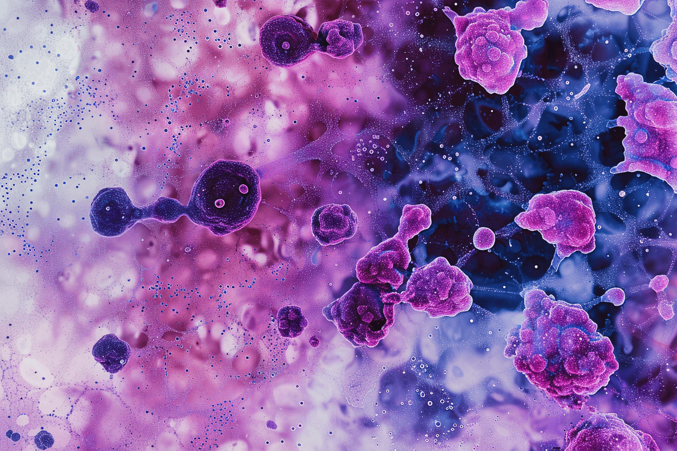 Glioma Recurrence Cause At Cellular Level Glioma tumor cells under microscope showing cause of recurrence at cellular level