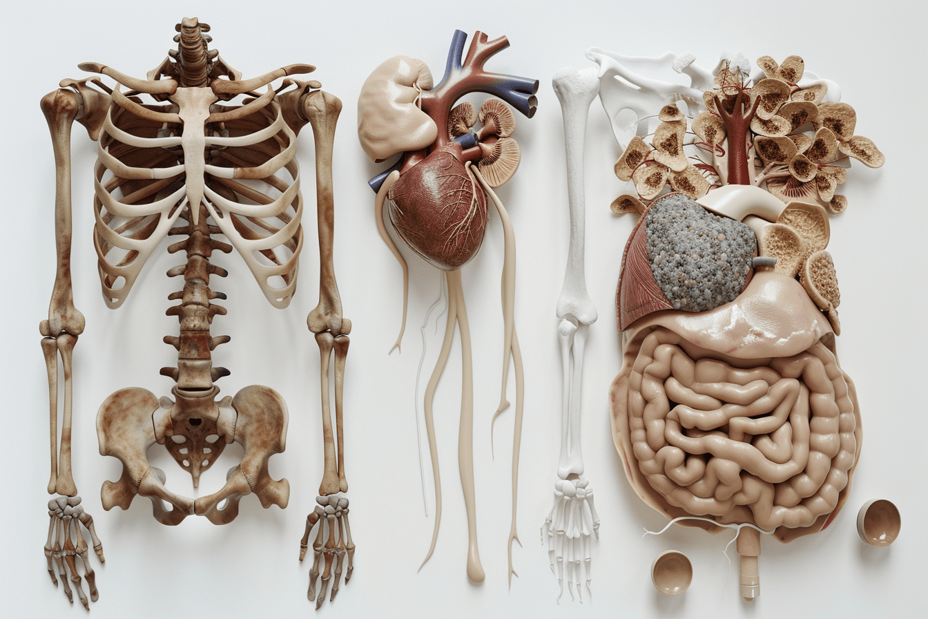 Diseases associated with hyperparathyroidism including bone loss, kidney stones, cardiovascular calcification and digestive complications