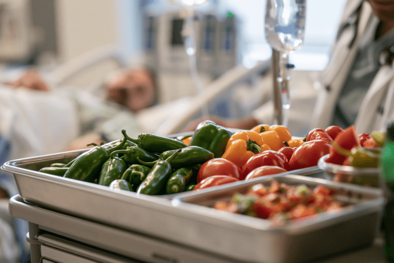 Patient receiving hospital evaluation for symptoms linked to the 2026 jalapeño Salmonella outbreak and recalled foods.
