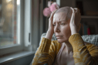 Patient experiencing fatigue and recovery phase after brain tumor treatment