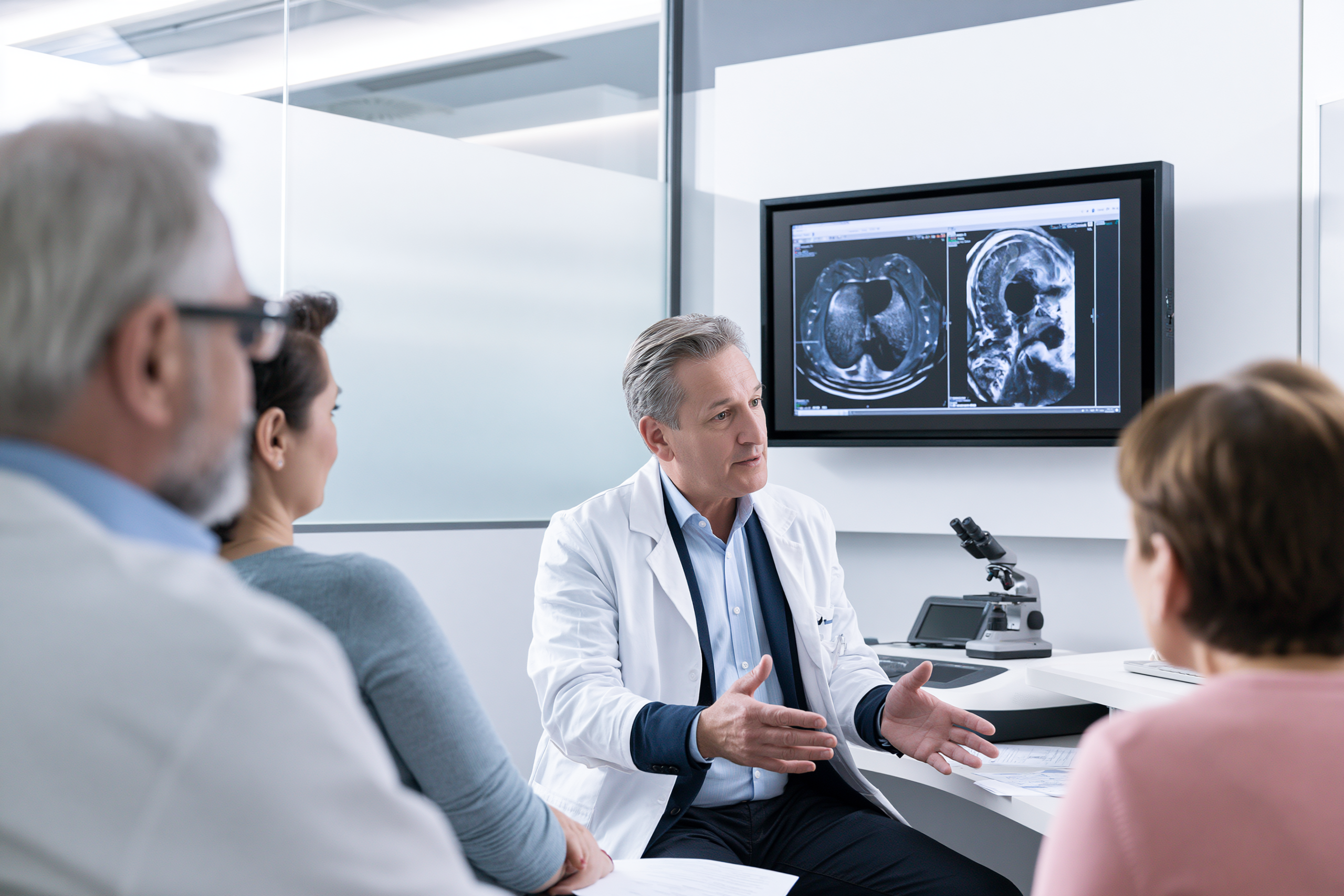 Metastatic Esophageal Cancer: Treatment, Survival And The Ayurveda Curative Model 11 Oncologist discussing metastatic esophageal cancer survival, prognosis and treatment response with a patient and family.