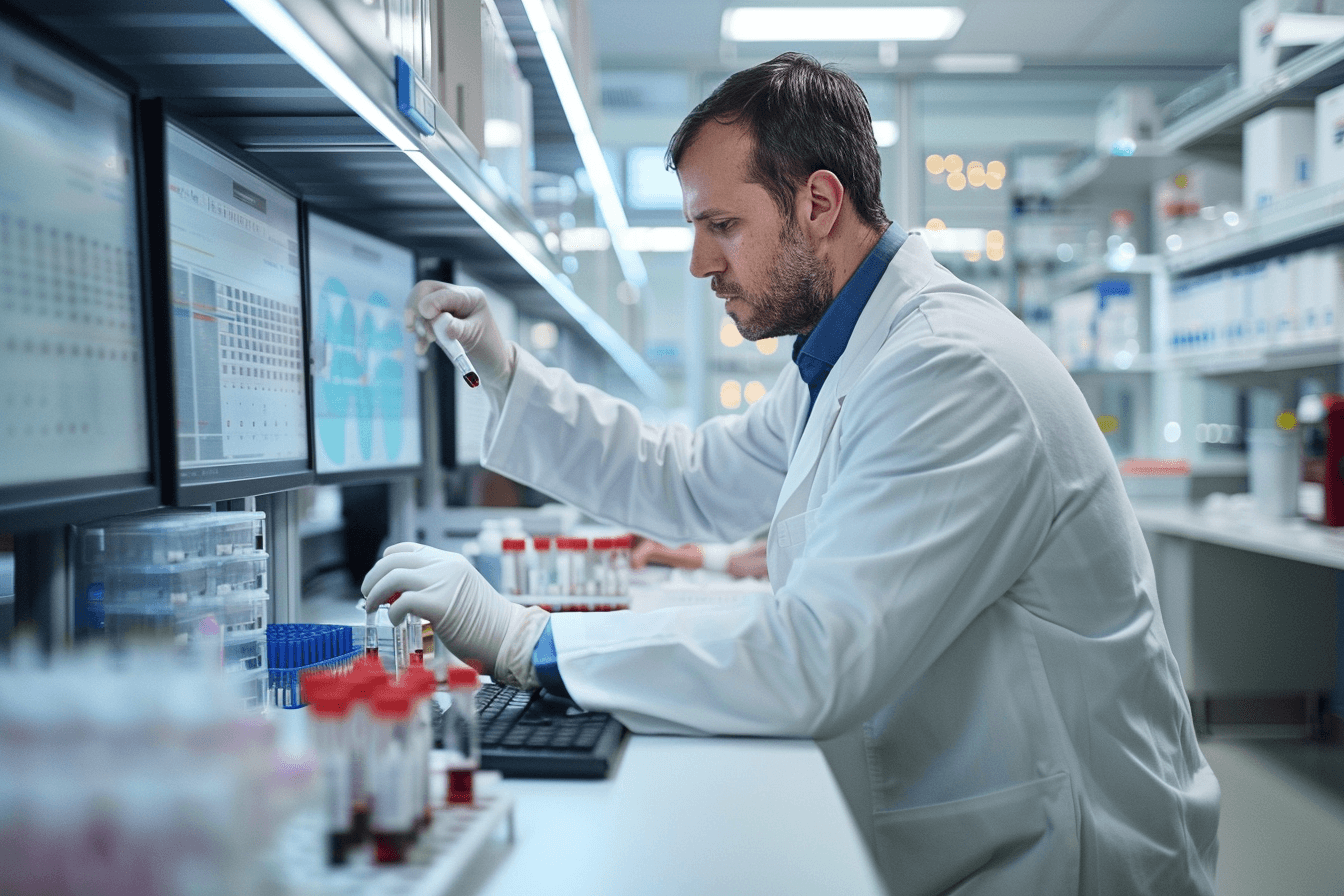 Laboratory analysis of blood calcium levels for hypercalcemia diagnosis