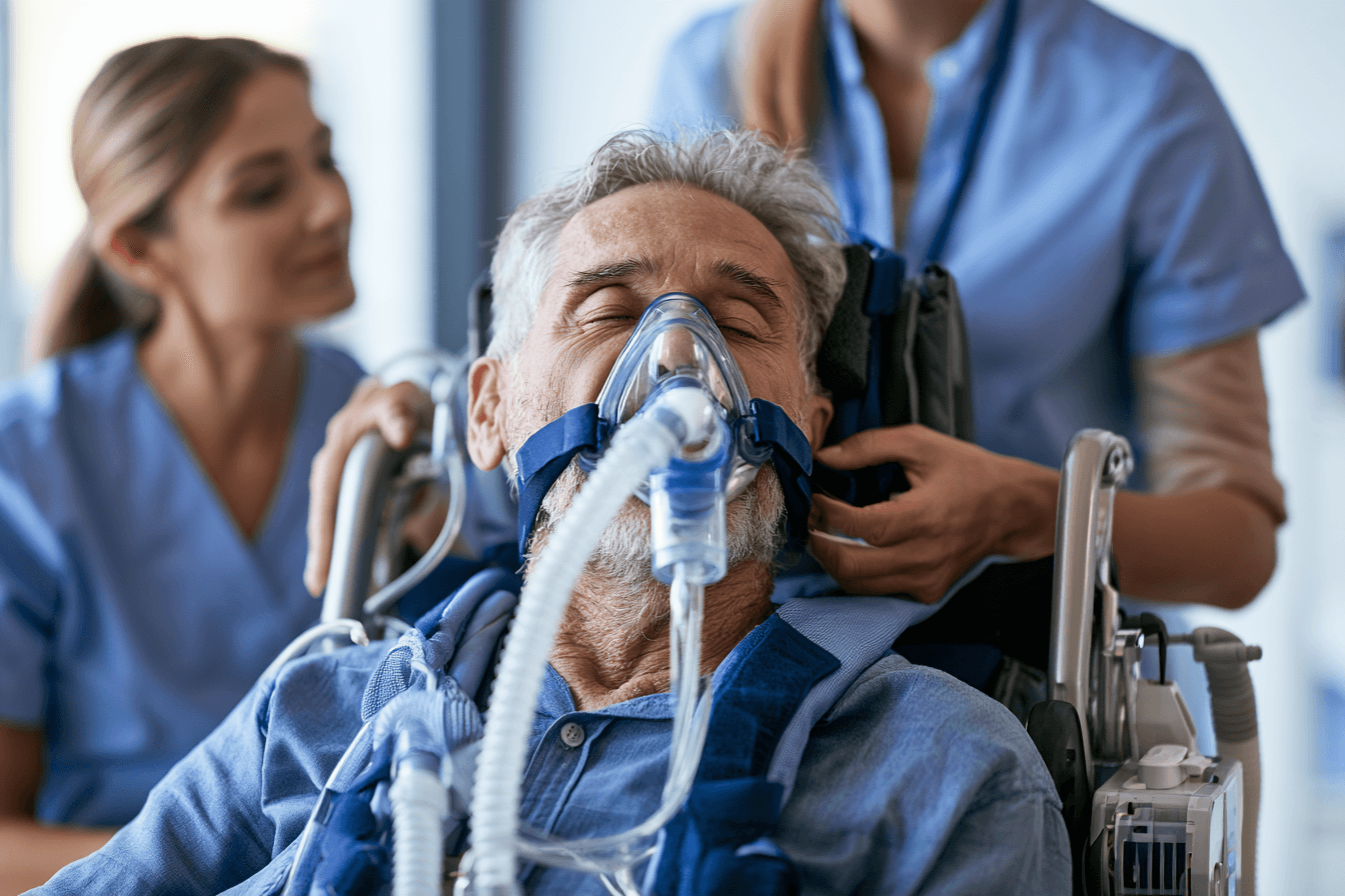 Niv bipap breathing support for als