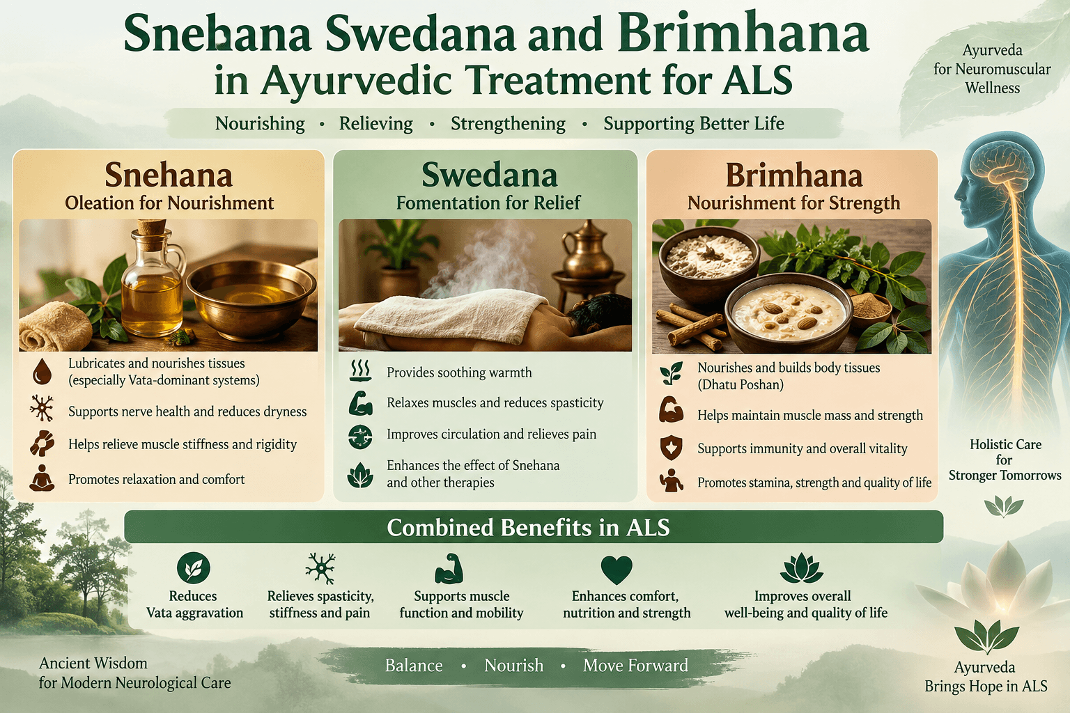 Snehana swedana brimhana for als