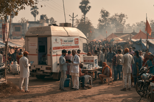 Healthcare workers conducting tuberculosis screening during TB detection campaign India